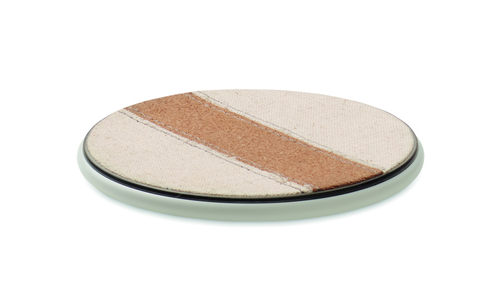 Logo trade promotional gifts image of: Cork wireless charger 15W