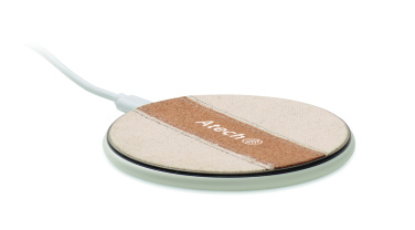 Logotrade promotional merchandise photo of: Cork wireless charger 15W