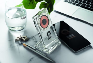 Logo trade promotional giveaway photo of: Acrylic wireless charger 15W