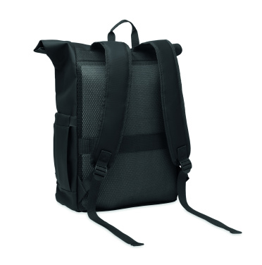Logotrade promotional giveaway image of: Rolltop laptop rucksack 600D