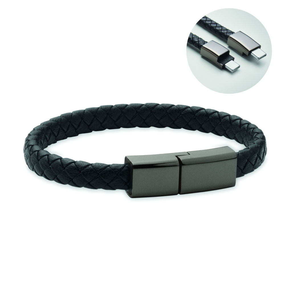 Logotrade promotional product image of: Braided bracelet cable type-C