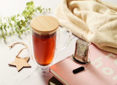 Logo trade promotional products image of: Double wall glass mug 450ml