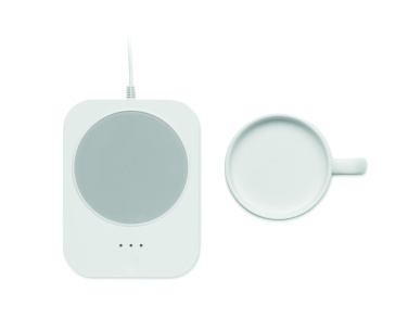 Logo trade corporate gifts image of: Wireless charger mug warmer set