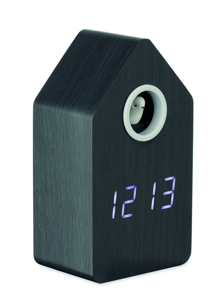 Logo trade promotional items image of: MDF cuckoo alarm clock