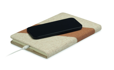 Logo trade promotional giveaways image of: A5 notebook with 15W charger