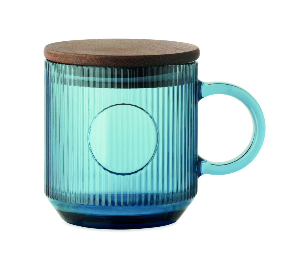 Logo trade corporate gifts picture of: Ribbed glass mug 300ml