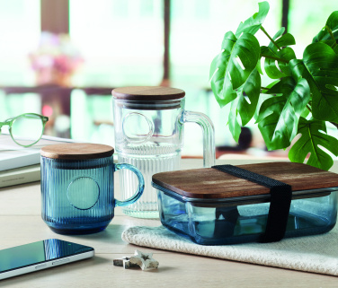 Logotrade promotional gift image of: Ribbed glass mug 300ml