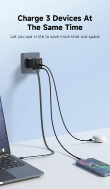 Logotrade advertising products photo of: Urban Vitamin Mendocino 65W GaN charger retractable cable