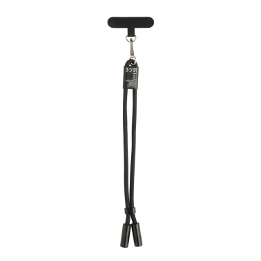Logotrade promotional gift image of: LoopAmp RCS RPET adjustable phone wrist strap 60W cable