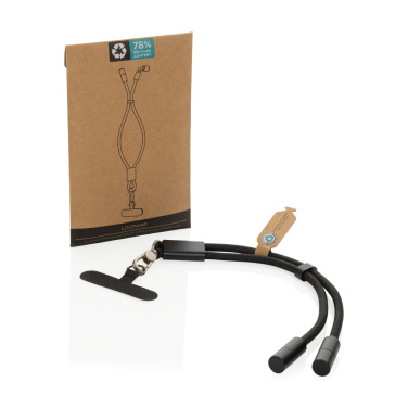 Logo trade promotional items image of: LoopAmp RCS RPET adjustable phone wrist strap 60W cable