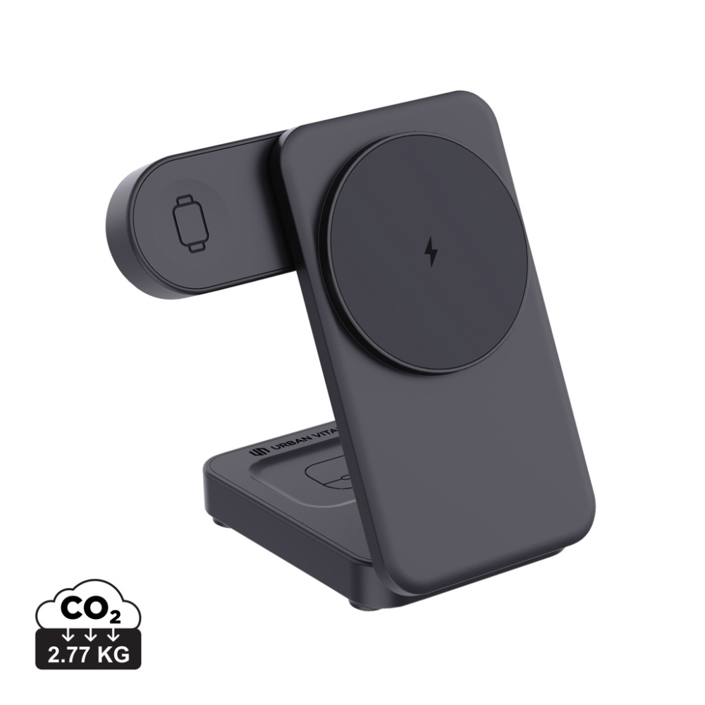 Logo trade promotional giveaway photo of: Urban Vitamin Arcadia RCS rplastic 15W 3in1 magnetic charger