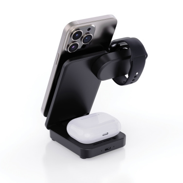 Logo trade promotional gifts image of: Urban Vitamin Arcadia RCS rplastic 15W 3in1 magnetic charger