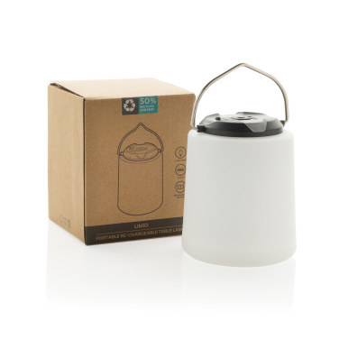 Logo trade promotional item photo of: Limio RCS recycled plastic portable re-chargeable table lamp