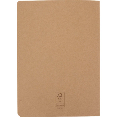 Logotrade promotional giveaway image of: Slyk A5 kraft cahier notebook with ruled pages
