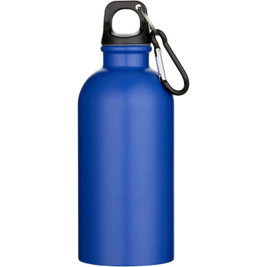Logo trade corporate gifts image of: Oregon 400 ml matte RCS recycled single wall stainless steel water bottle with carabiner