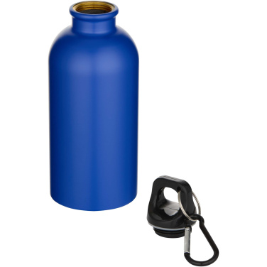 Logo trade promotional products picture of: Oregon 400 ml matte RCS recycled single wall stainless steel water bottle with carabiner