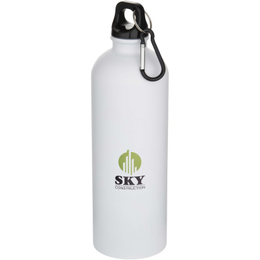 Logo trade promotional gift photo of: Oregon 750 ml matte RCS recycled single wall stainless steel water bottle with carabiner