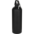 Oregon 750 ml matte RCS recycled single wall stainless steel water bottle with carabiner, Solid black