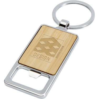 Logo trade business gifts image of: Snapper bamboo keychain with bottle opener