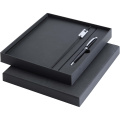 Legato Elegance A5 hard cover notebook and rollerball pen set, Solid black / Solid black