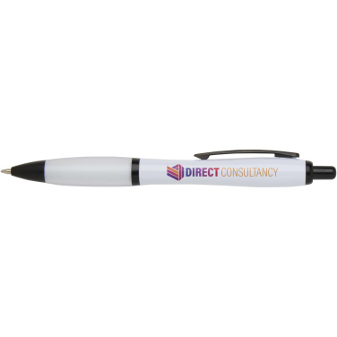 Logo trade advertising product photo of: Nash recycled plastic ballpoint pen with black trims (black ink)