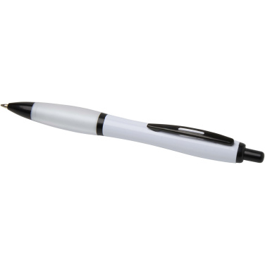 Logo trade business gifts image of: Nash recycled plastic ballpoint pen with black trims (black ink)
