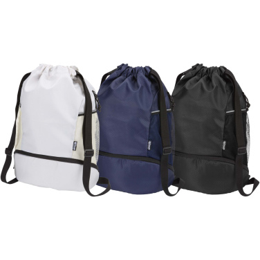 Logo trade corporate gifts picture of: Nomad GRS recycled sports drawstring bag with bottom compartment 18L