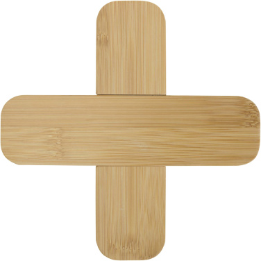 Logo trade promotional giveaway photo of: Croc bamboo trivet - large