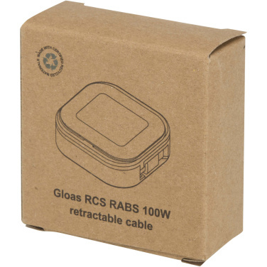 Logo trade promotional merchandise photo of: Gloas 5-in-1 recycled retractable data sync and 100W fast charge cable with smartphone tool kit