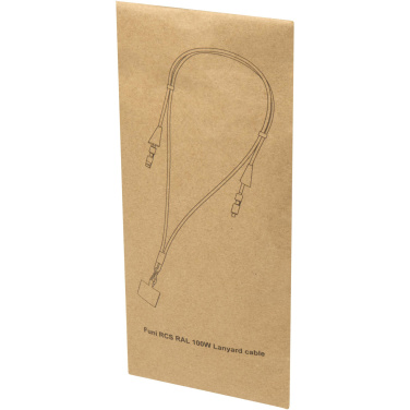 Logo trade corporate gift photo of: Funi recycled plastic smartphone lanyard with built-in data sync and 100W fast charge 5-in-1 cable