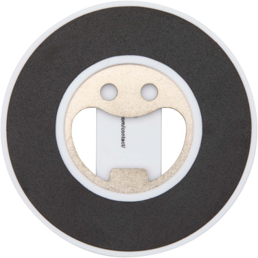 Logo trade promotional merchandise photo of: Ain recycled plastic magnetic phone stand with bottle opener