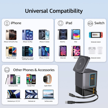 Logotrade promotional giveaway picture of: Urban Vitamin Sacramento 105W GAN charger+retractable cables