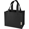 Odessa 220 g/m² GRS recycled cotton mini gusset tote bag 9L, Black