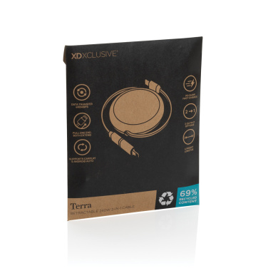 Logotrade promotional giveaway picture of: Terra RCS recycled aluminium retractable 240W 2-in-1 cable