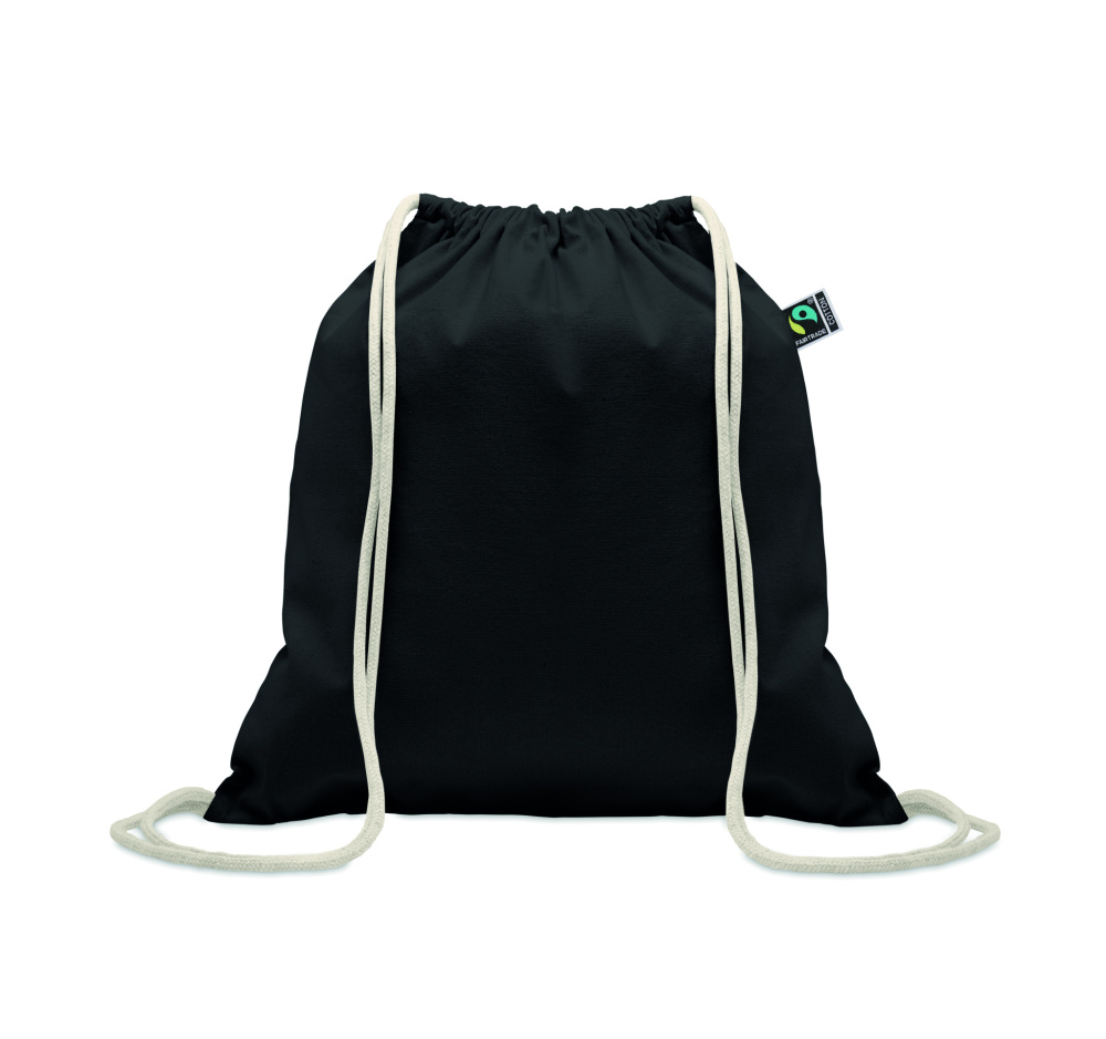 Logo trade advertising products image of: Drawstring bag Fairtrade 180gr