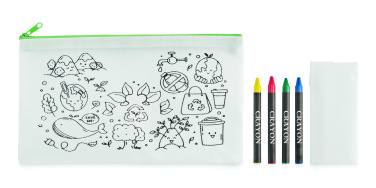 Logo trade promotional merchandise image of: Pencil case with 4 crayons