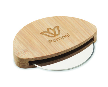 Logotrade promotional gift picture of: Round bamboo pizza cutter