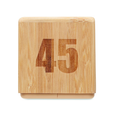 Logo trade promotional items image of: Bamboo twist snooze timer