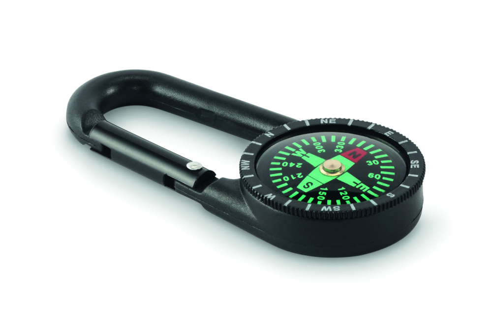 Logo trade corporate gifts image of: Outdoor compass with carabiner