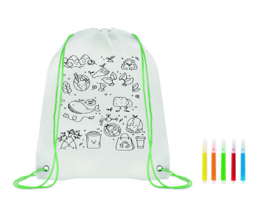 Logo trade advertising products image of: Non woven kids bag with pens