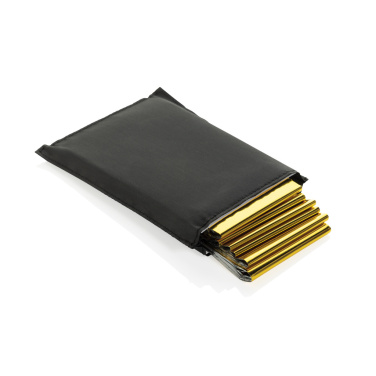 Logo trade business gifts image of: Solra emergency blanket in RCS recycled RPET pouch