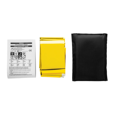 Logotrade promotional product picture of: Solra emergency blanket in RCS recycled RPET pouch