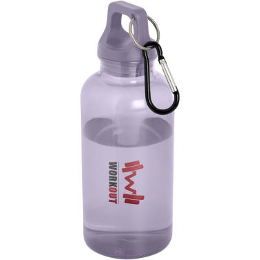 Logo trade promotional gifts picture of: Oregon 400 ml RCS certified recycled plastic water bottle with carabiner
