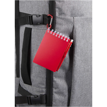 Logo trade business gifts image of: Lig Mini recycled outdoor soft cover notebook and ballpoint pen set (black ink)