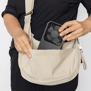 Logo trade promotional gifts picture of: Aervina RCS recycled plastic re-chargeable desk fan