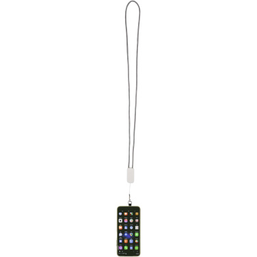 Logo trade advertising product photo of: Anser recycled plastic smartphone lanyard with 27W 5-in-1 built-in cable