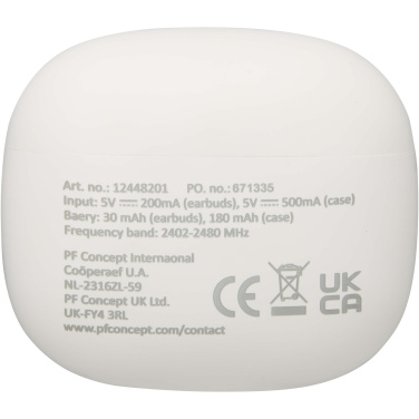 Logo trade promotional product photo of: Alterf recycled plastic True Wireless Bluetooth® headset with silicone eartips