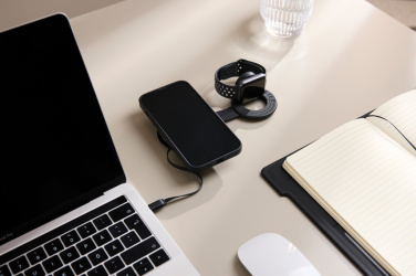 Logo trade promotional merchandise picture of: VINGA Baltimore RCS 2-in-1 Wireless 15W Travel Charger