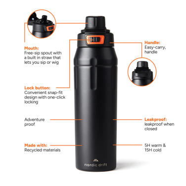 Logo trade promotional gifts image of: Nordic Drift Trail RCS Insulated Lockable Sports Bottle