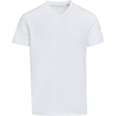 Logo trade business gifts image of: Balfour 200 g/m² short sleeve v-neck unisex OCS organic t-shirt